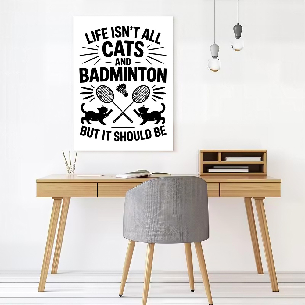 고양이와 배드민턴 재미있는 명언 캔버스 벽 아트 포스터 - Badminton Quotes Funny 리뷰 및 가격